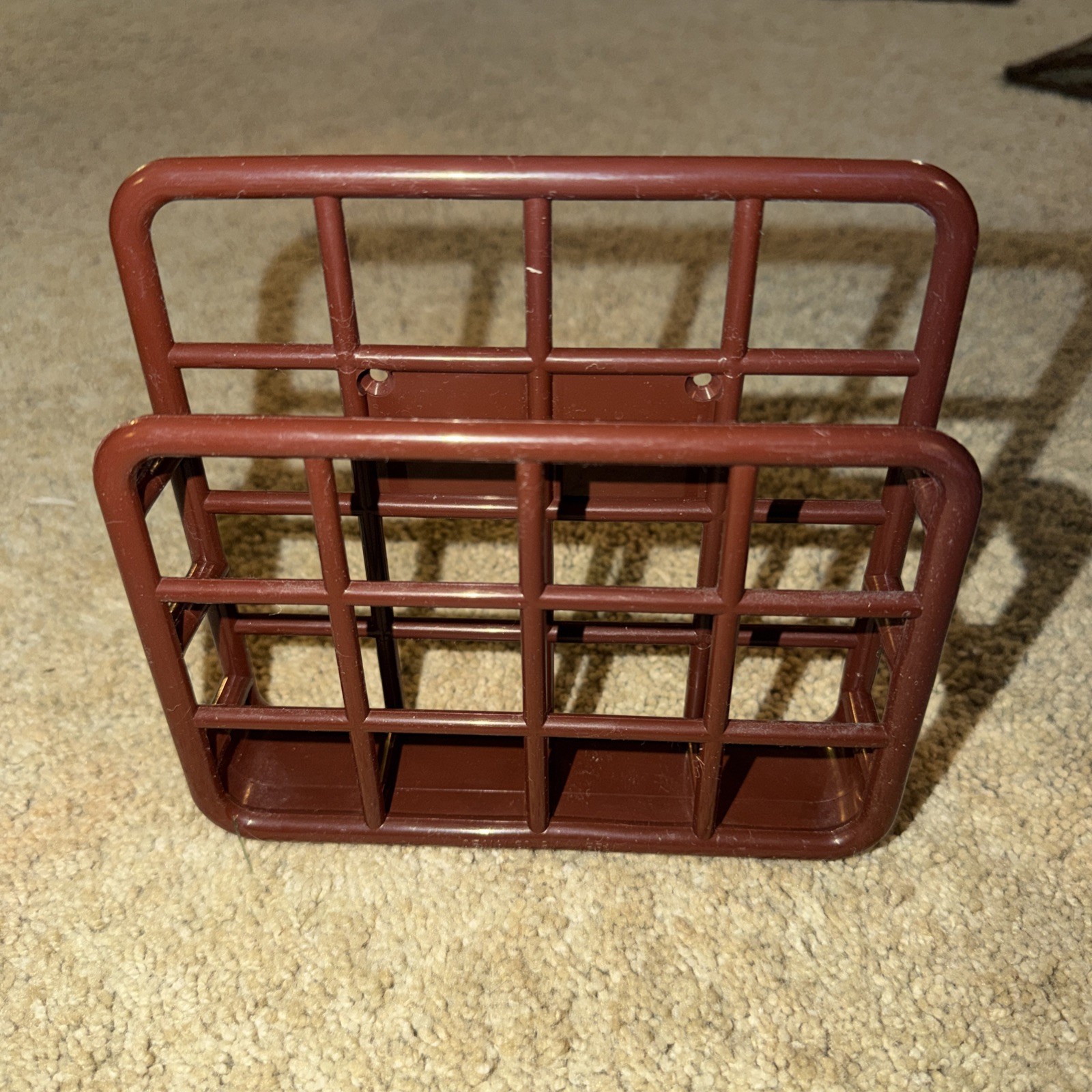 YAFFA Storage Brown Plastic Organizer 1983 MICRO Catch-All Can Be Wall Mounted YAFFA Storage Brown Plastic Organizer 1983 MICRO Catch-All Can Be Wall Mounted