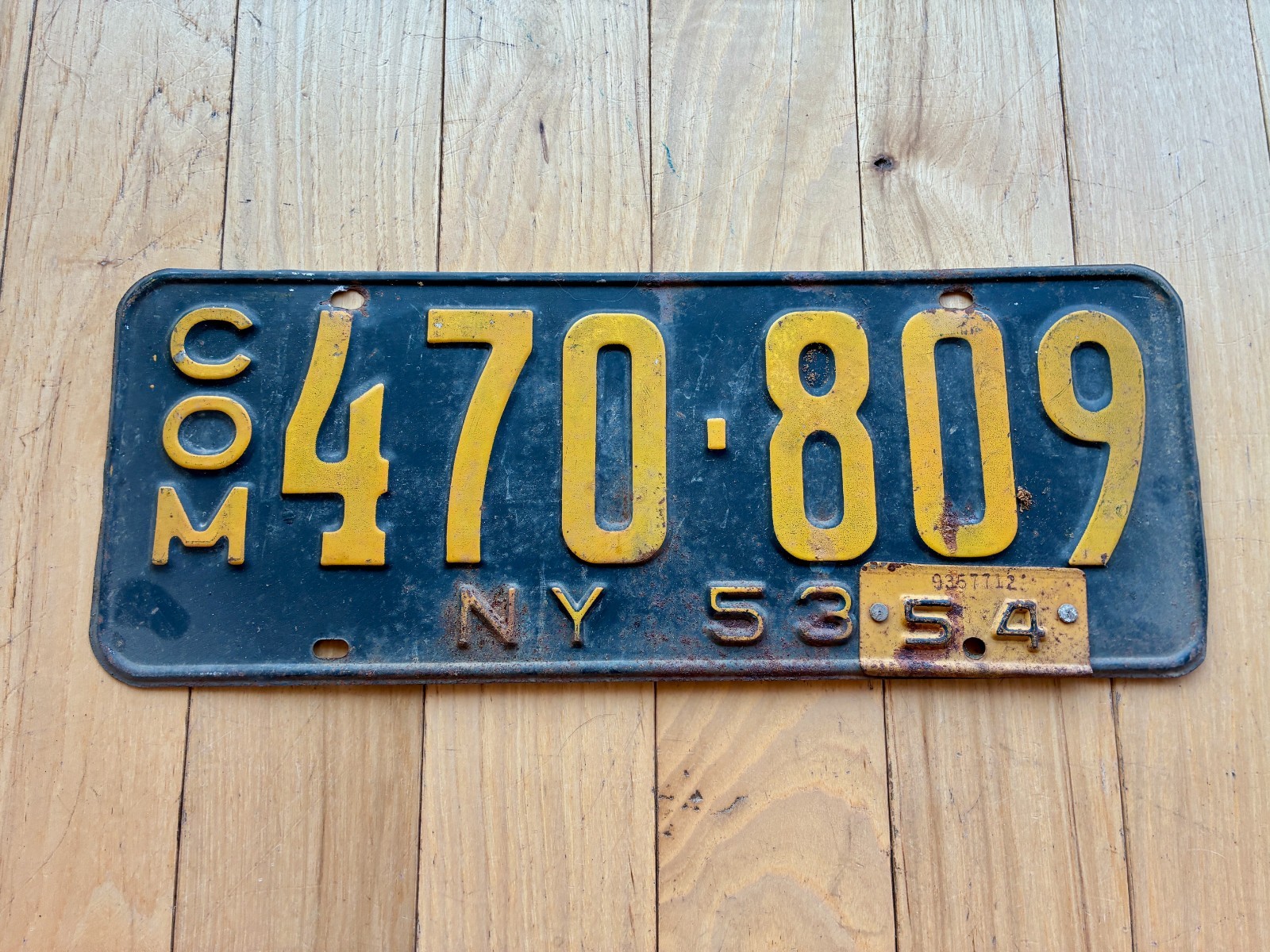 1953 1954 New York Commercial License Plate 1953 1954 New York Commercial License Plate