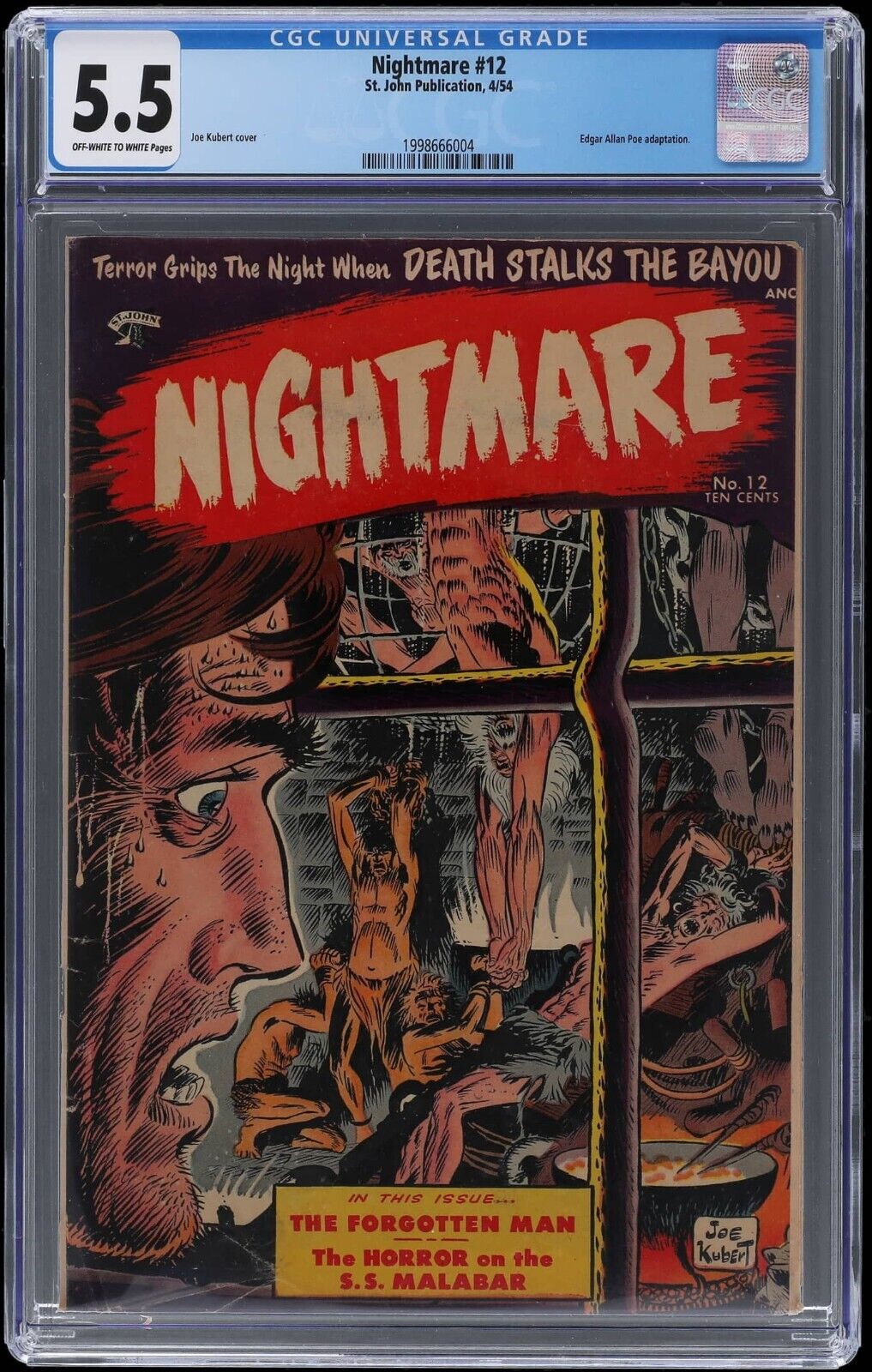 1954 Nightmare #12 CGC 5.5 Edgar Allan Poe Adaptation Pre-Code Horror