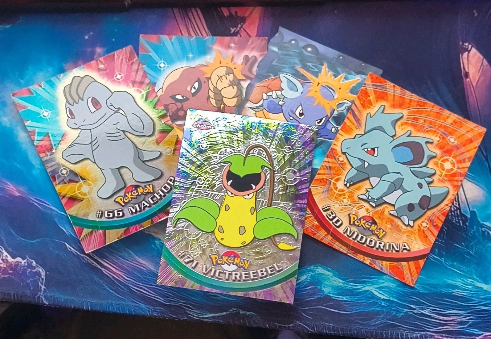 Topps & Chrome Pokemon Card Lot of 5 Machop Victreebel Nidorina Wartortle ++ Topps & Chrome Pokemon Card Lot of 5 Machop Victreebel Nidorina Wartortle ++