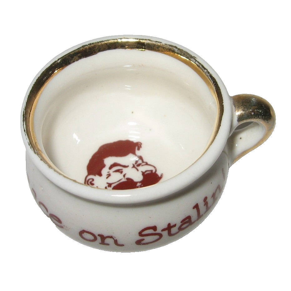 VTG Peace on Stalin Mini Mug Joseph Stalin Cup USSR Soviet Union Ceramic Novelty VTG Peace on Stalin Mini Mug Joseph Stalin Cup USSR Soviet Union Ceramic Novelty