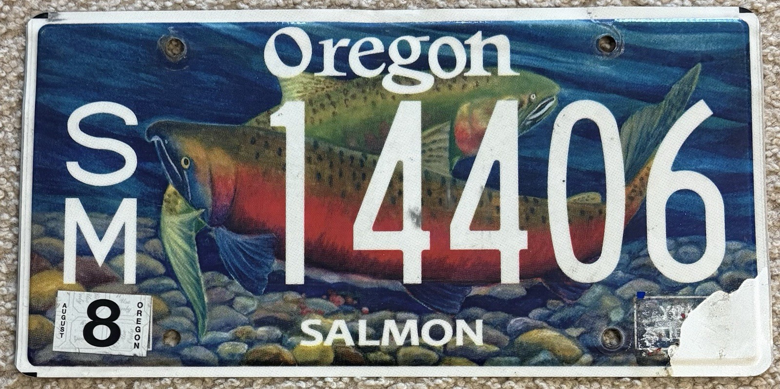 New Style Oregon Salmon Speciality License Plate SM 14406 New Style Oregon Salmon Speciality License Plate SM 14406