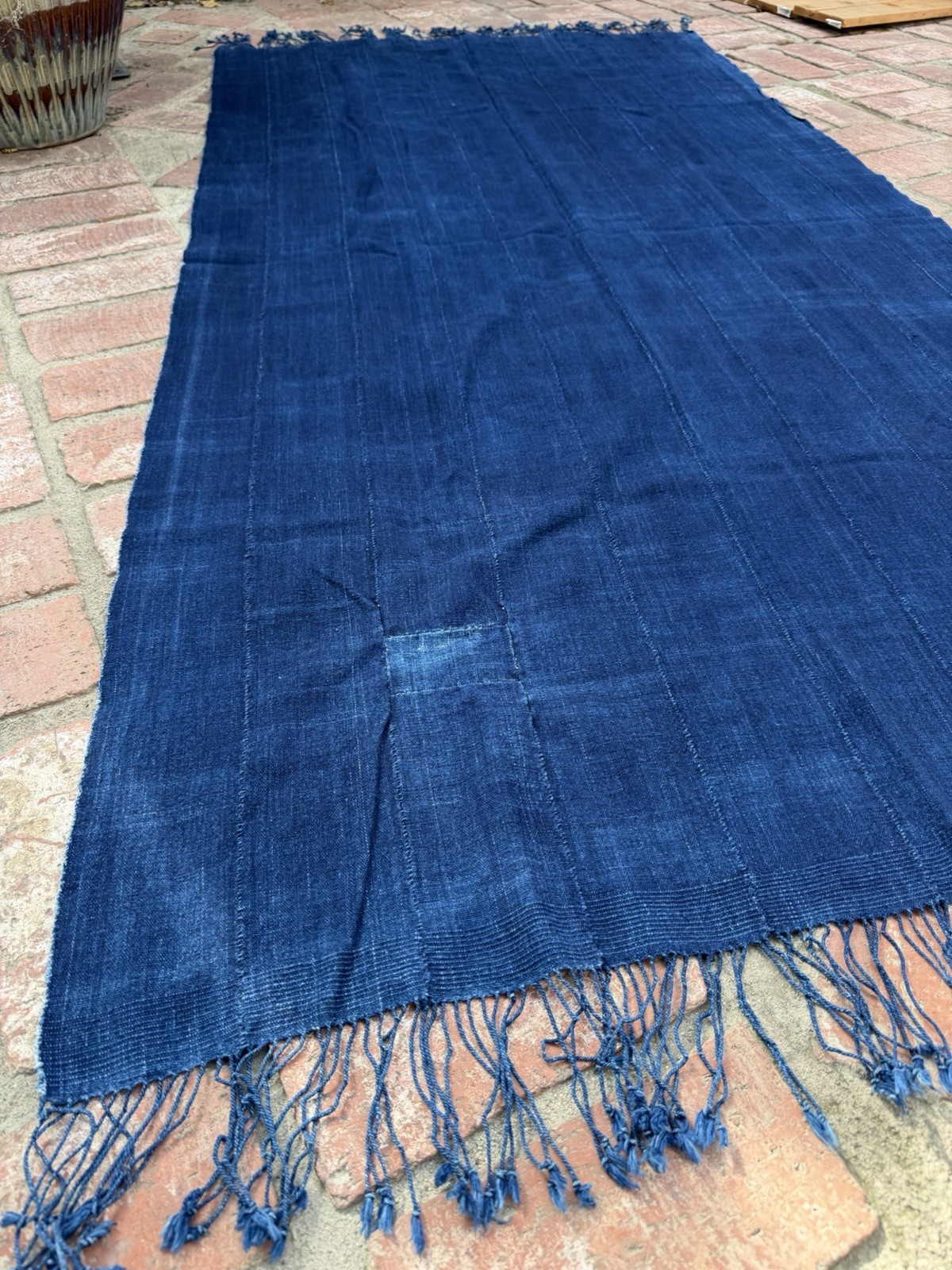 Vintage African Indigo Denim Mossi Mudcloth 74” L x 37” W Textile | No. 111 Vintage African Indigo Denim Mossi Mudcloth 74” L x 37” W Textile | No. 111