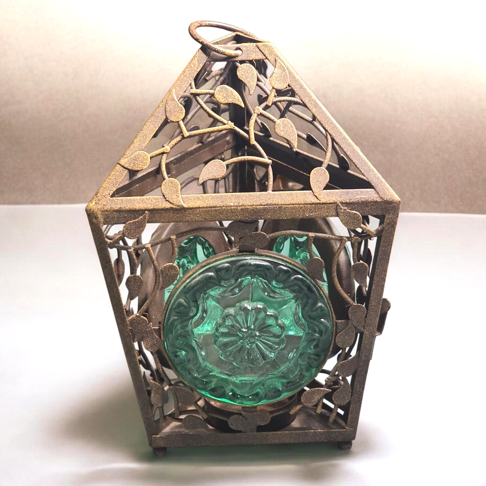 PartyLite La Rosetta Hanging Lantern Green Emerald Decorative Tea Candle Holder PartyLite La Rosetta Hanging Lantern Green Emerald Decorative Tea Candle Holder