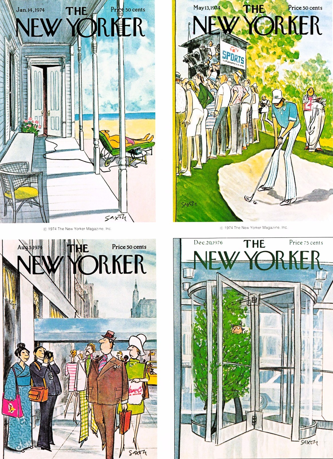 Charles Saxon Art Ads New Yorker American Airlines Cartoons Vtg 1979 Mag Article