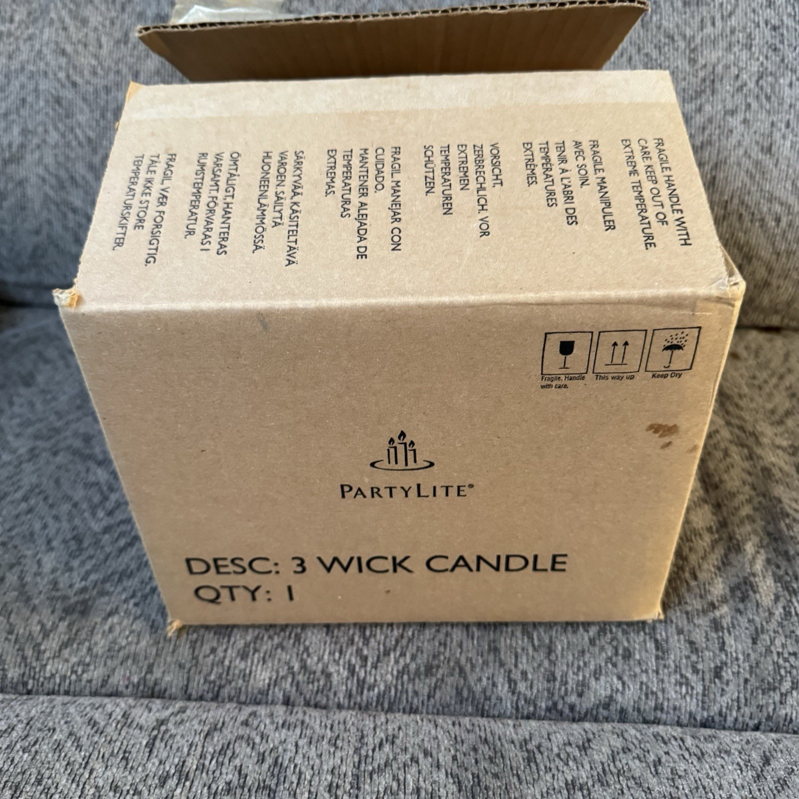 Partylite 3 Wick Candle 6"X5" Frosted Pines S65500 Rare Open NIB Made In USA Partylite 3 Wick Candle 6"X5" Frosted Pines S65500 Rare Open NIB Made In USA
