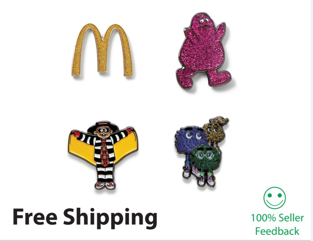 McDonald's land Character Pins 4 McDonald's land Character Pins 4