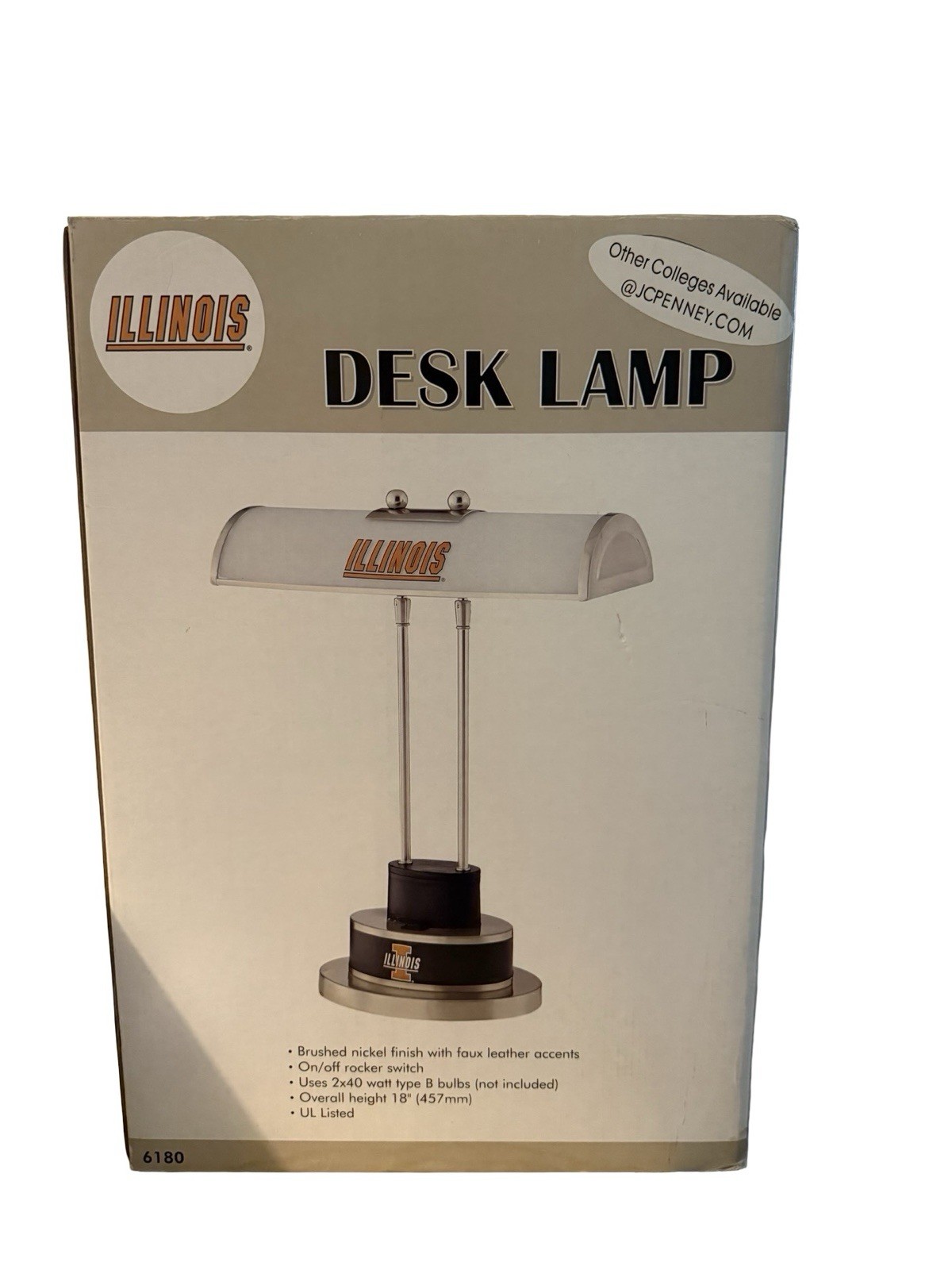 Vintage JC Penny University Of Illinois Illini Nickel Finished Desk Lamp new Vintage JC Penny University Of Illinois Illini Nickel Finished Desk Lamp new