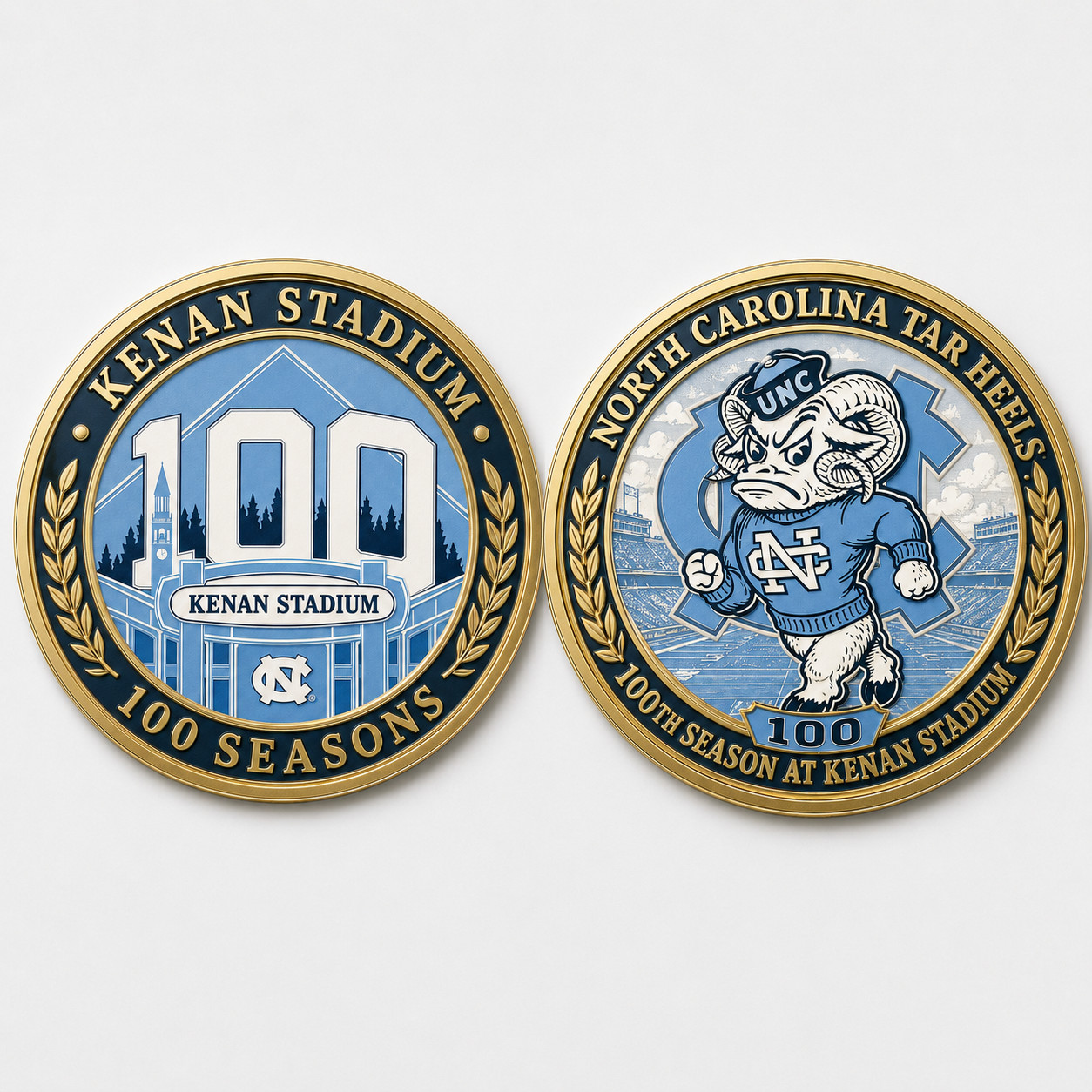 North Carolina Tar Heels 100th season at Kenan Stadium Commemorative Coins North Carolina Tar Heels 100th season at Kenan Stadium Commemorative Coins