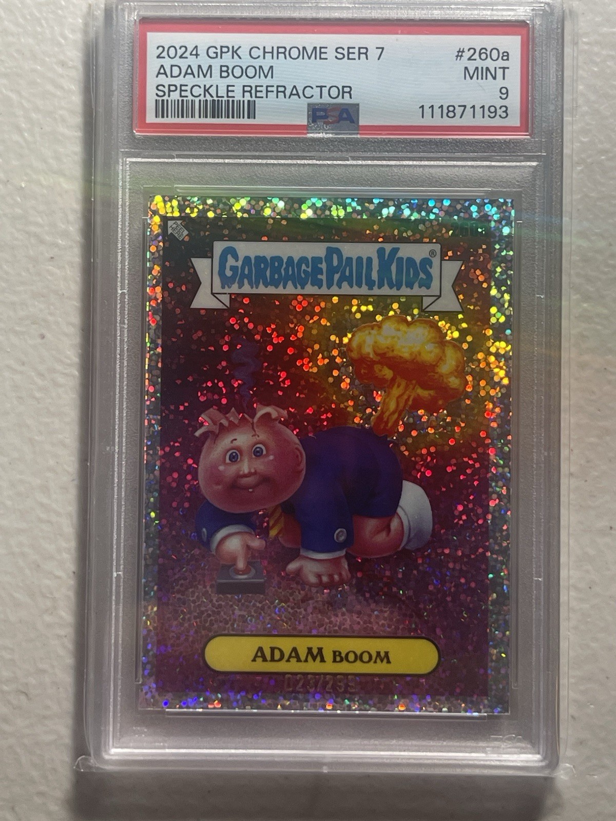 2024 topps chrome gpk series 7 Adam Boom /299 Speckle Refractor PSA 9 Mint 2024 topps chrome gpk series 7 Adam Boom /299 Speckle Refractor PSA 9 Mint
