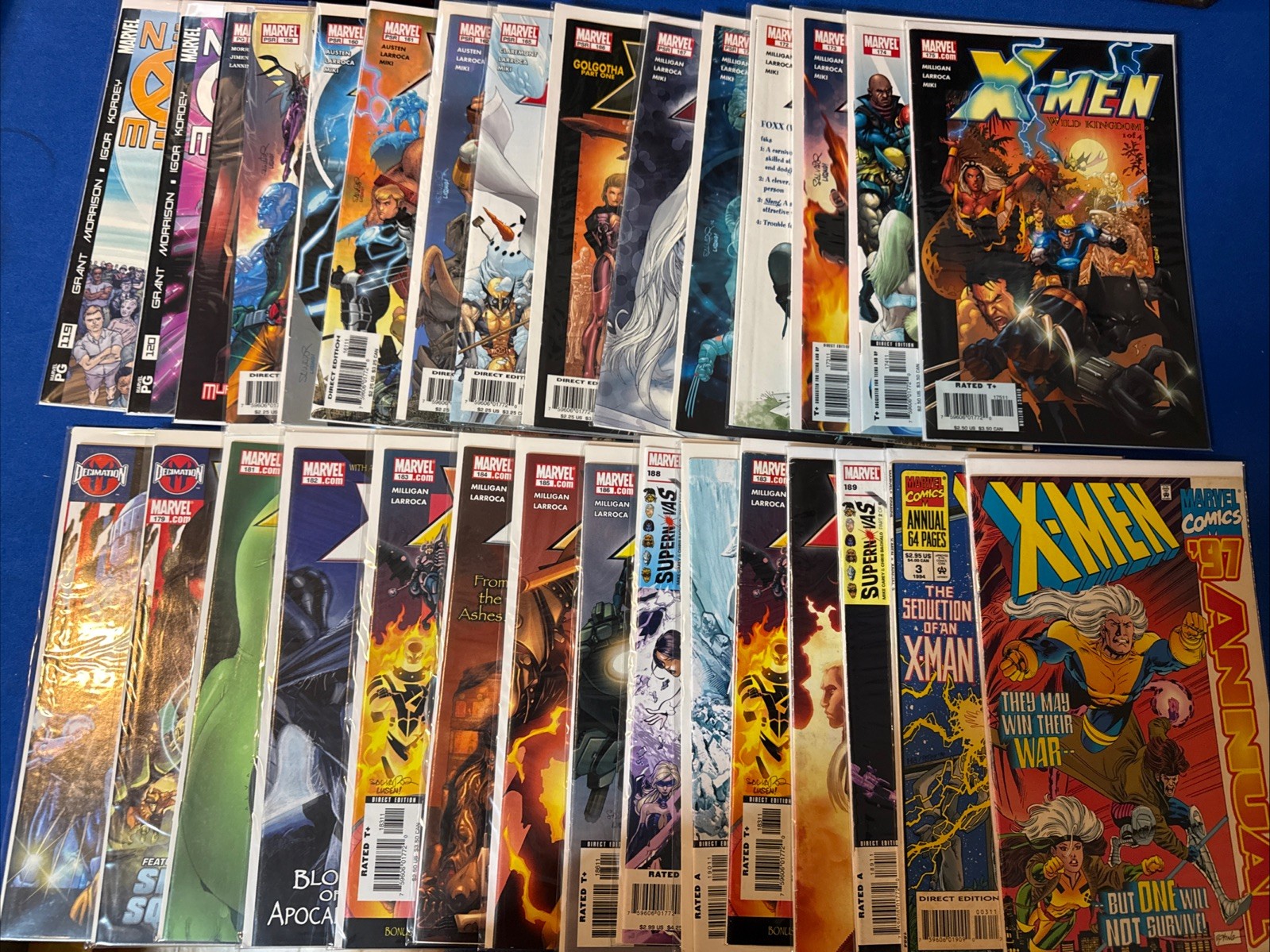 X-Men 30 Issue Comic Lot (2nd Series, 1991-on) #119-189 Span + 2 Annuals VF/NM