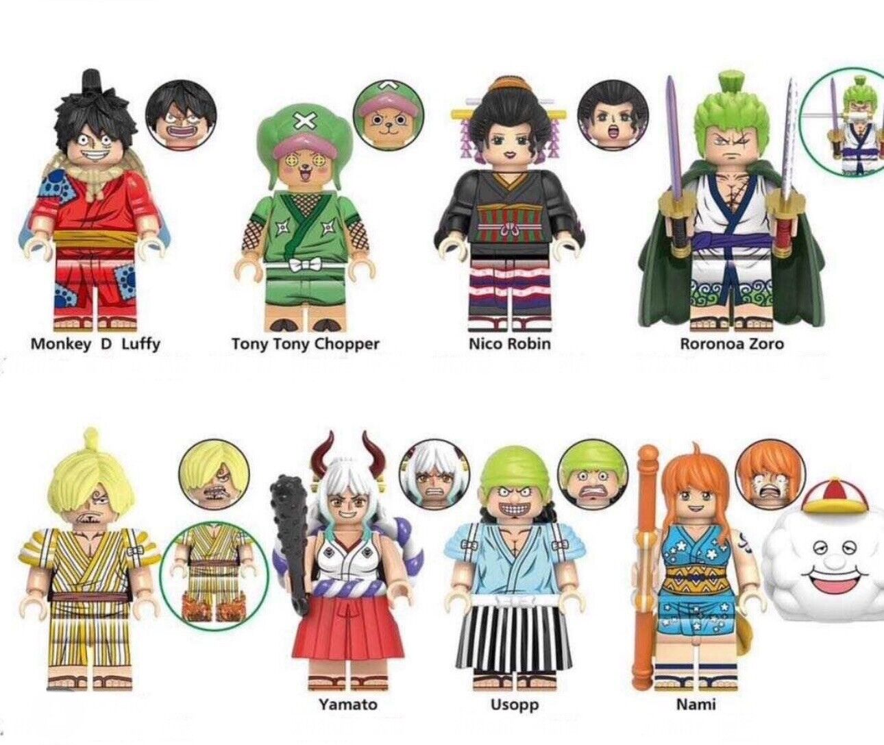 One Piece Mini Figure set Of 8