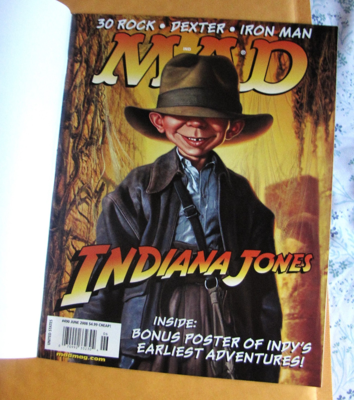Vintage 1999 # Mad Comic / Magazine " Indiana Jones " Cover June #490