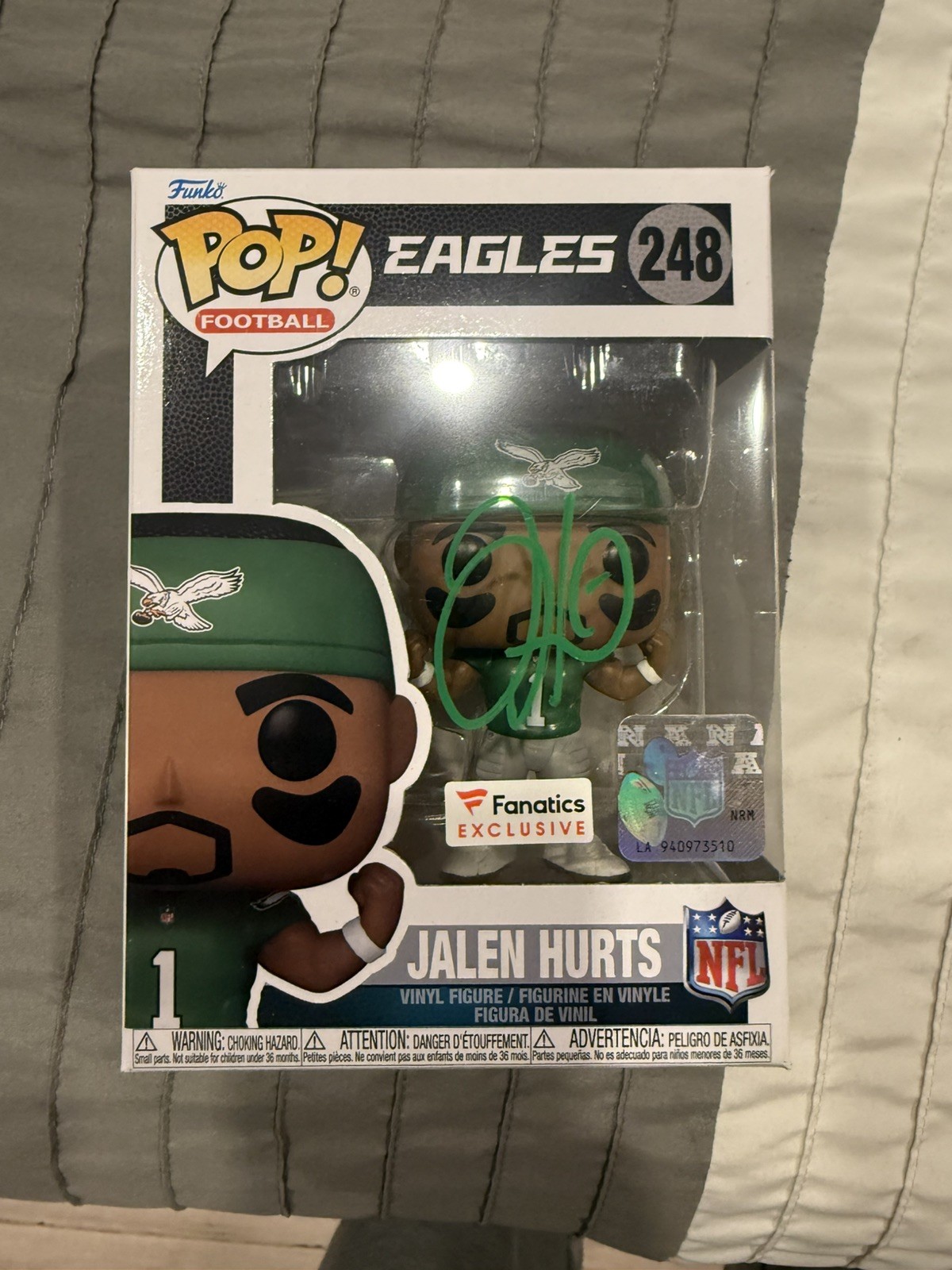 Jalen Hurts #248 Philadelphia Eagles Autographed Funko Pop.