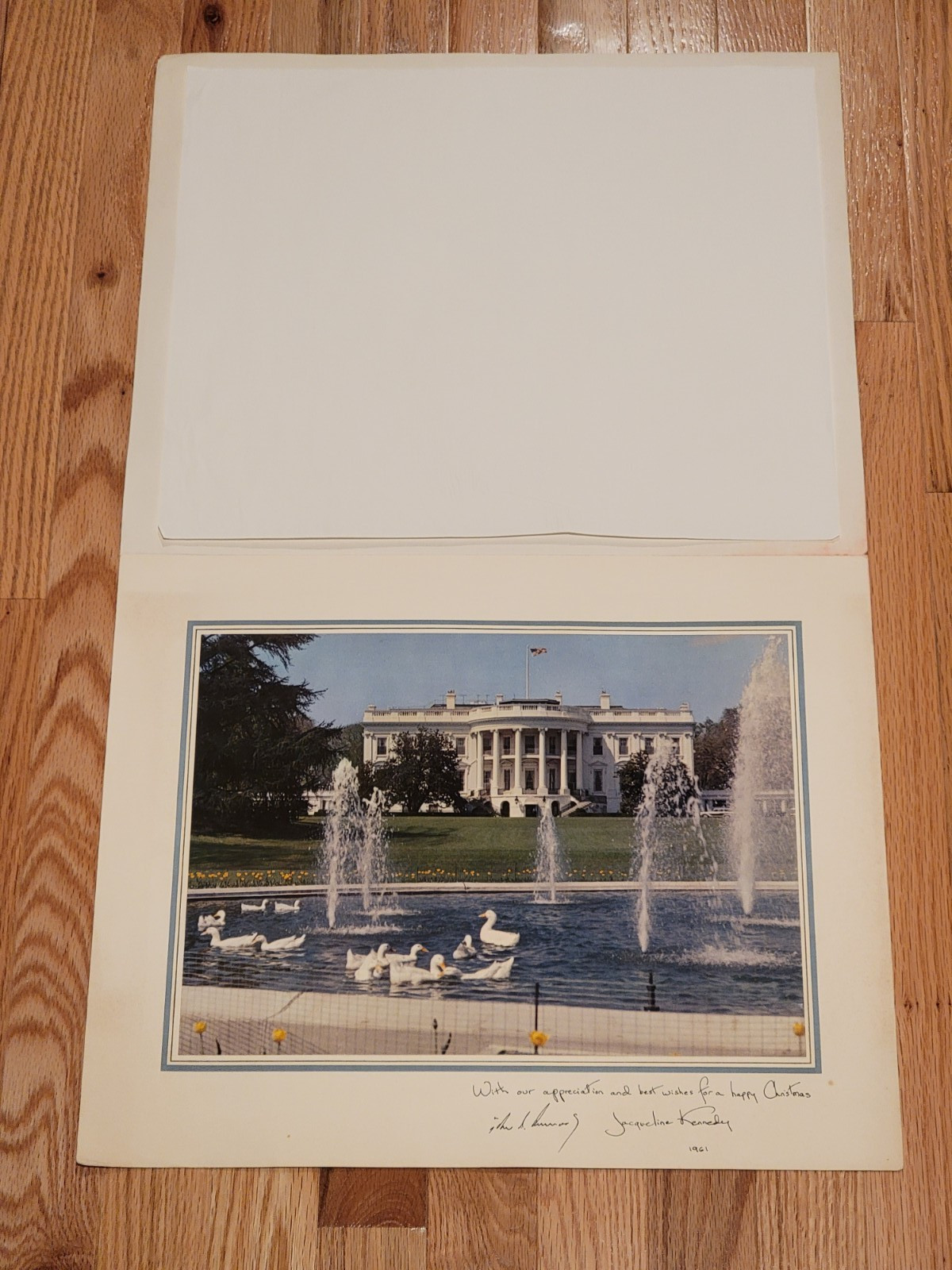 RARE  1961 President John Kennedy Official White House Christmas Card Gift Print
