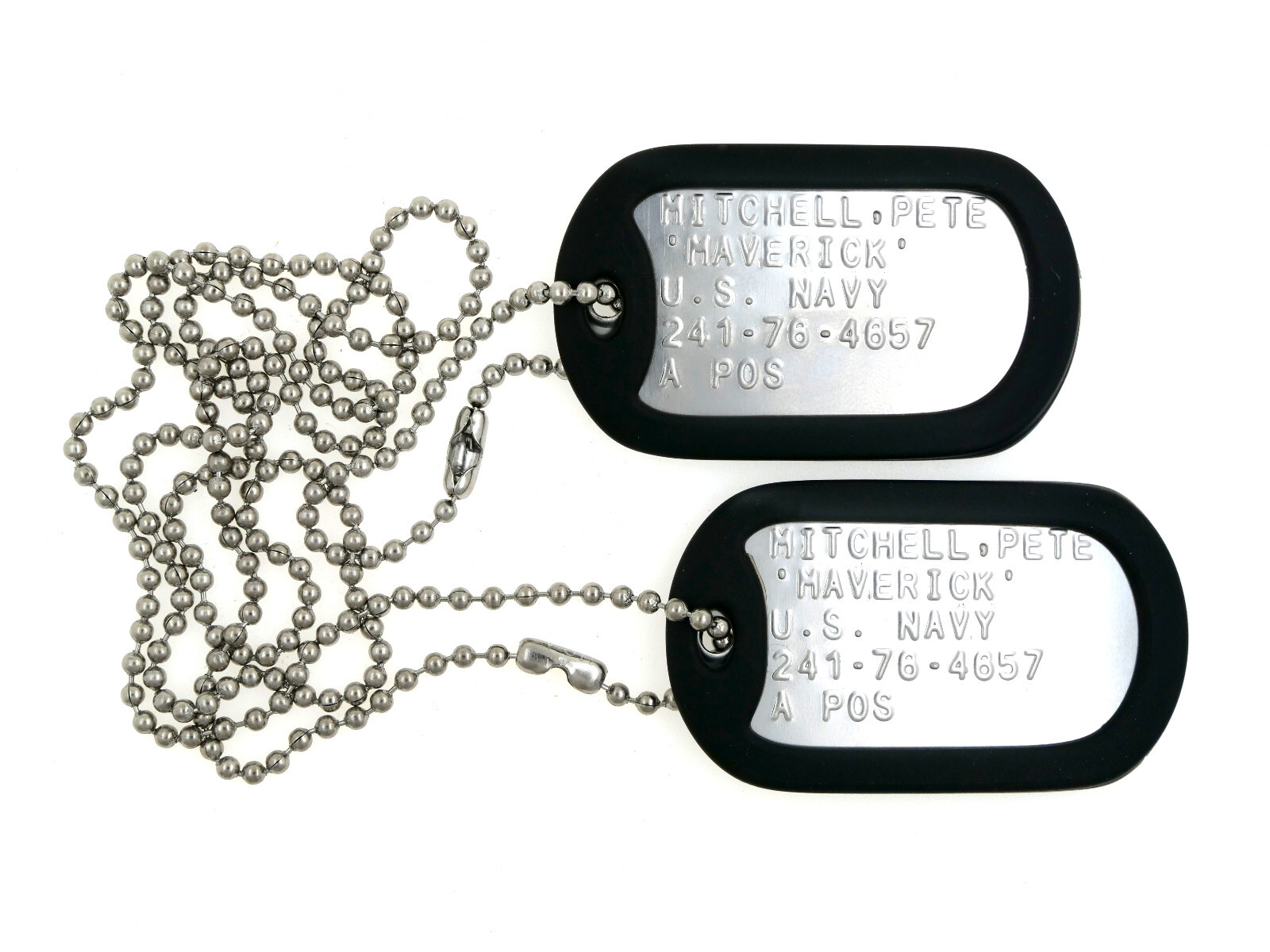 MAVERICK Top Gun Military Stainless Steel Dog Tag Set Cosplay Halloween MAVERICK Top Gun Military Stainless Steel Dog Tag Set Cosplay Halloween