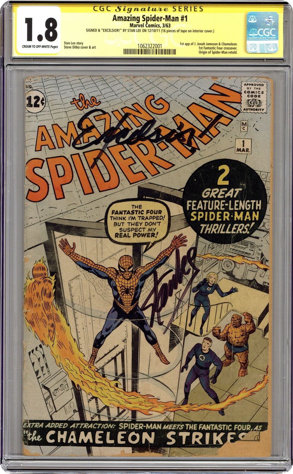 Amazing Spider-Man #1 CGC 1.8 SS Stan Lee 1963 1062322001