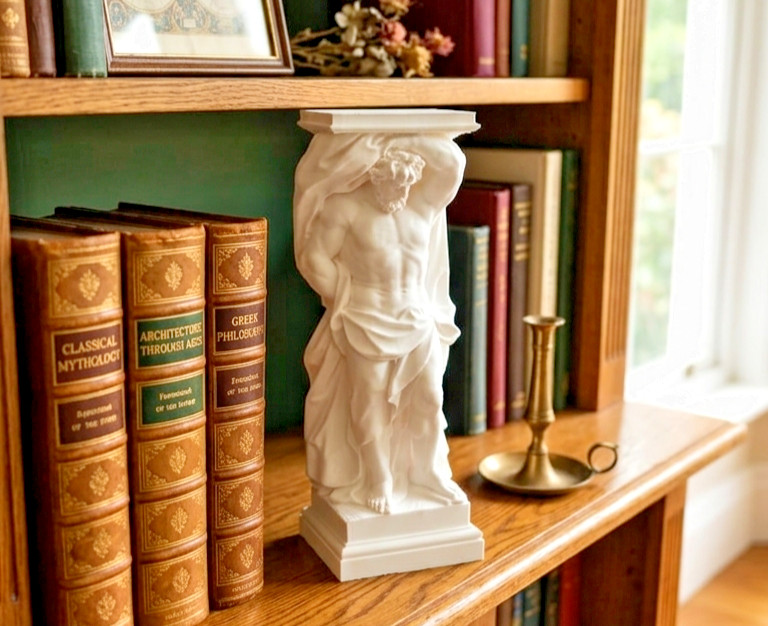 Atlas Greek Mythology Statue Figurine 9.5" White PLA 3D Printed Greek God Decor Atlas Greek Mythology Statue Figurine 9.5" White PLA 3D Printed Greek God Decor