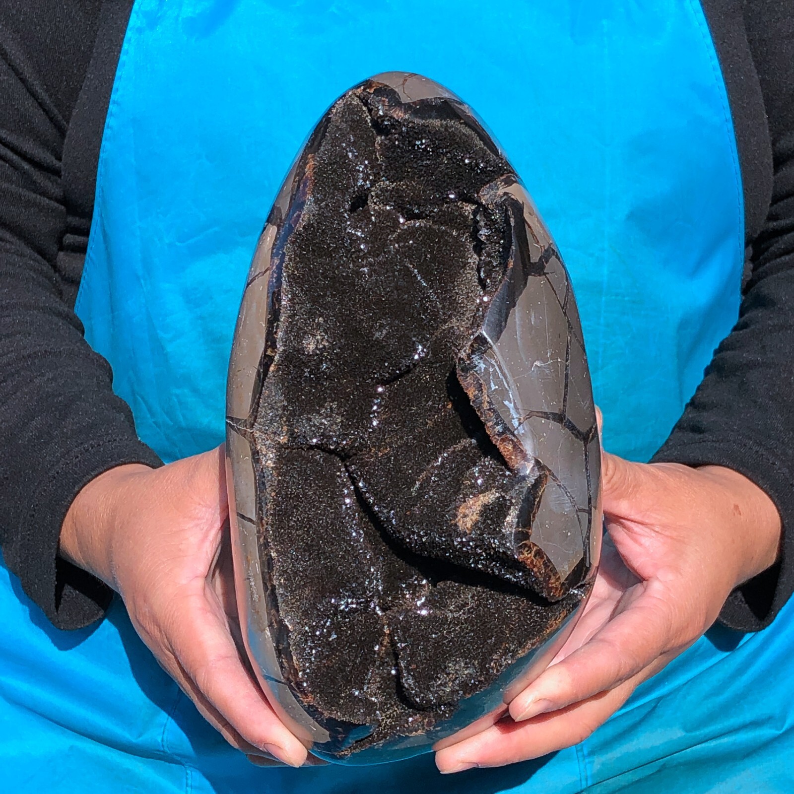 8.66LB Large Natural Beautiful Turtle Back Hole Quartz Crystal Mineral Healing
