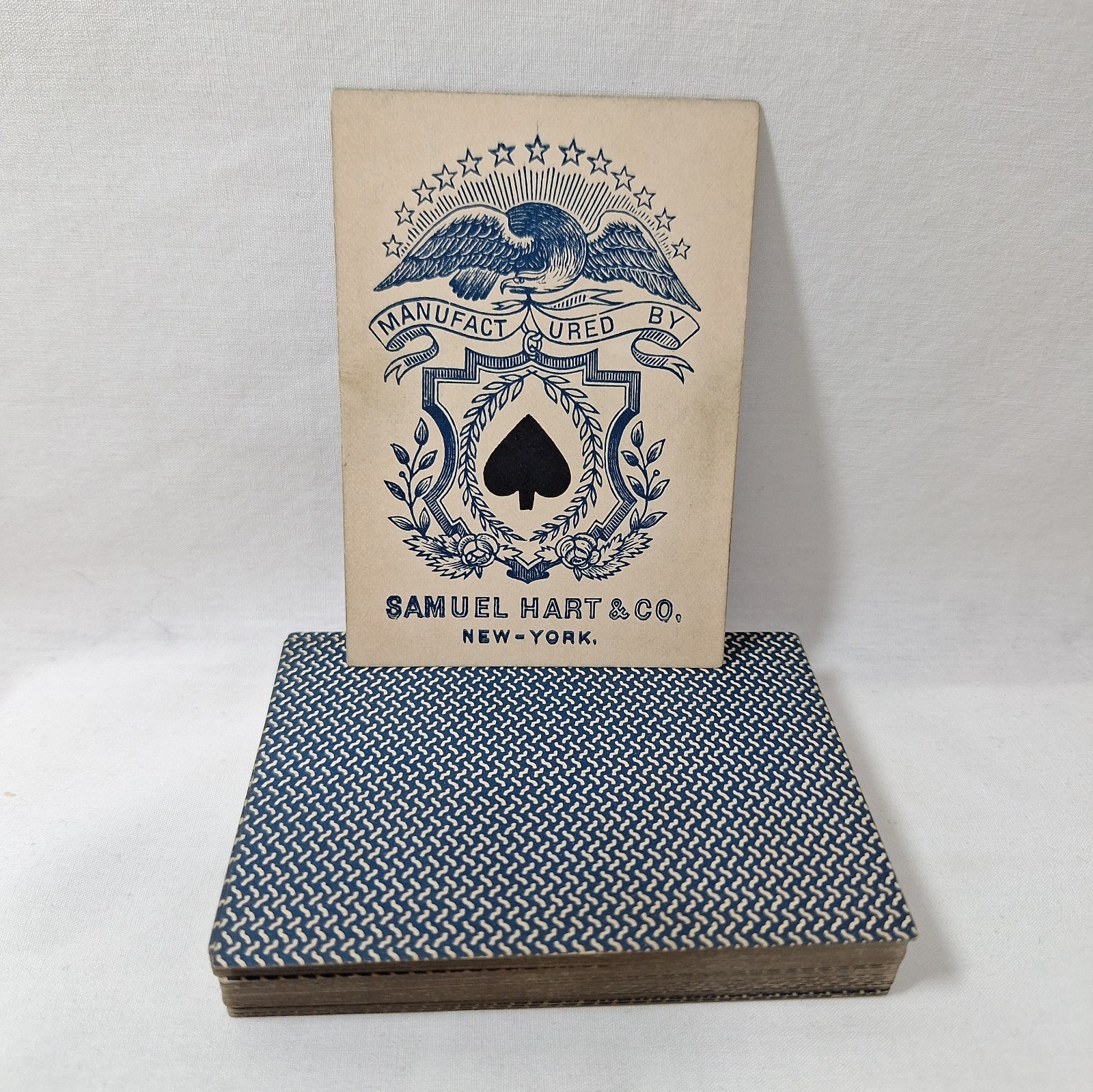 Antique Samuel Hart Faro Playing Cards c1880s Complete 52 Deck Calico One Way Antique Samuel Hart Faro Playing Cards c1880s Complete 52 Deck Calico One Way