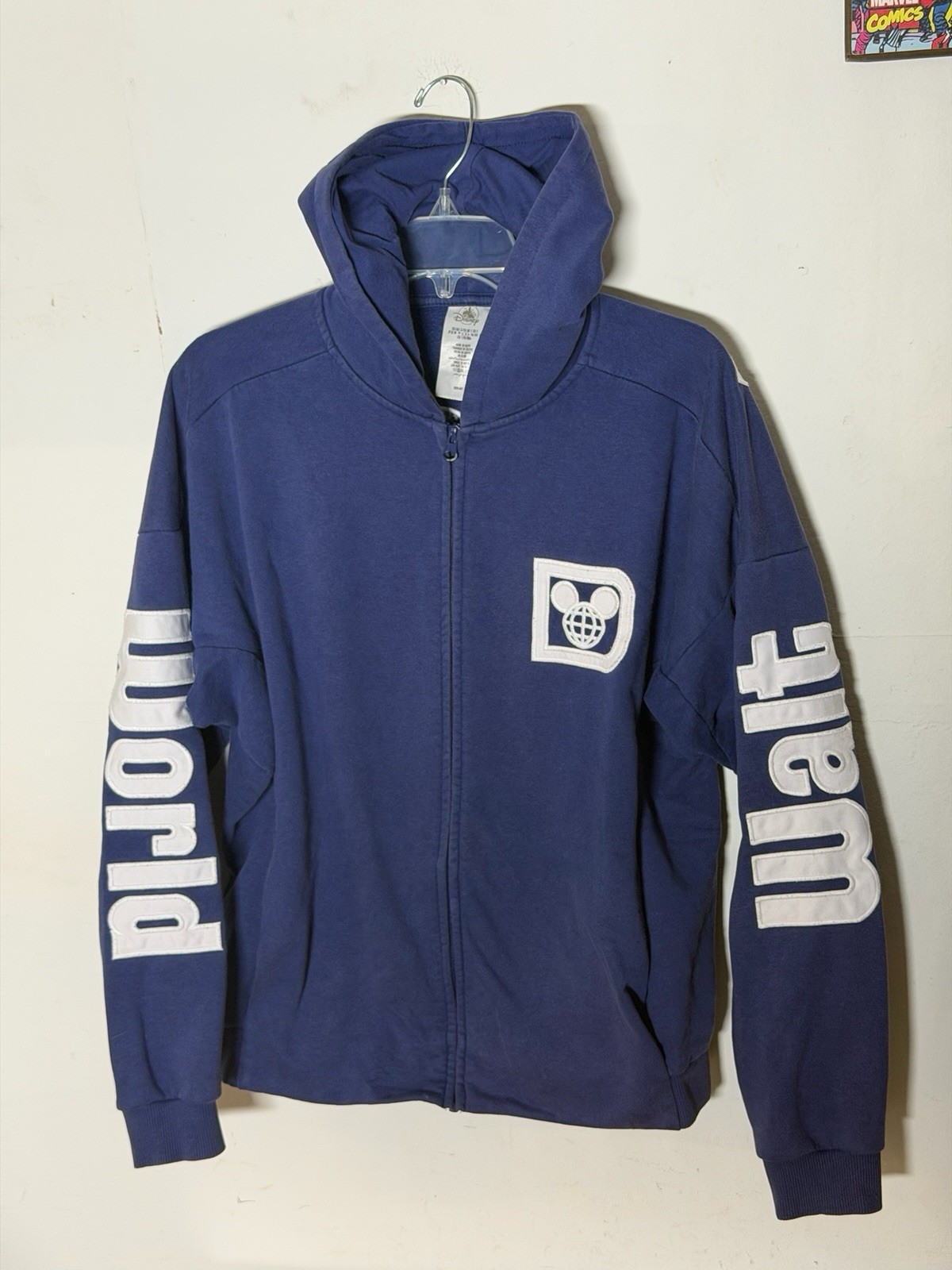 Disney World Authentic Original 1971 Full Zip Hoodie Blue Men’s Large Spellout Disney World Authentic Original 1971 Full Zip Hoodie Blue Men’s Large Spellout