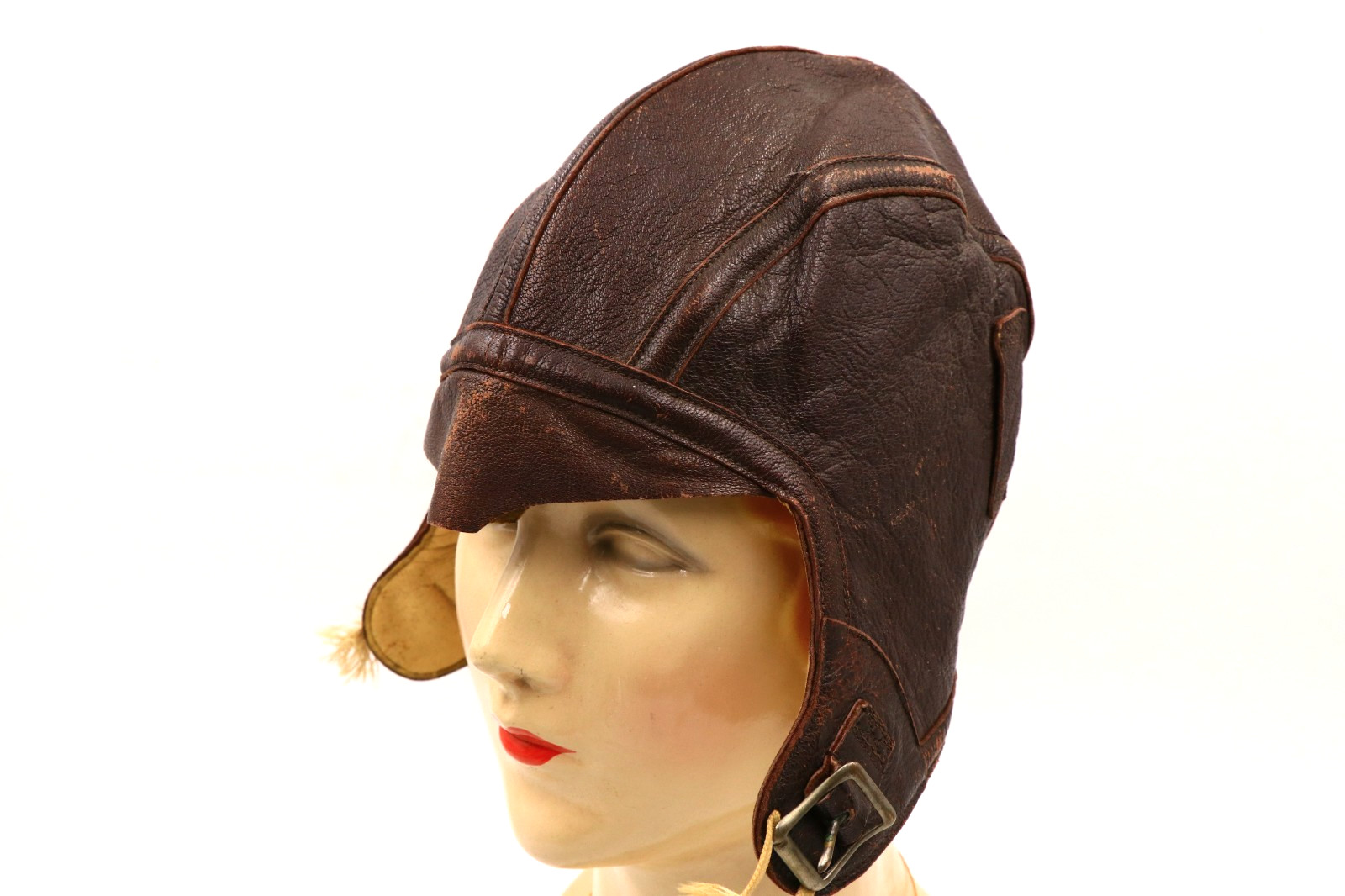 Slote & Klein WWII Brown Leather NAF 1092 NXS-9677 USN/USMC Flight Helmet 7 1/8