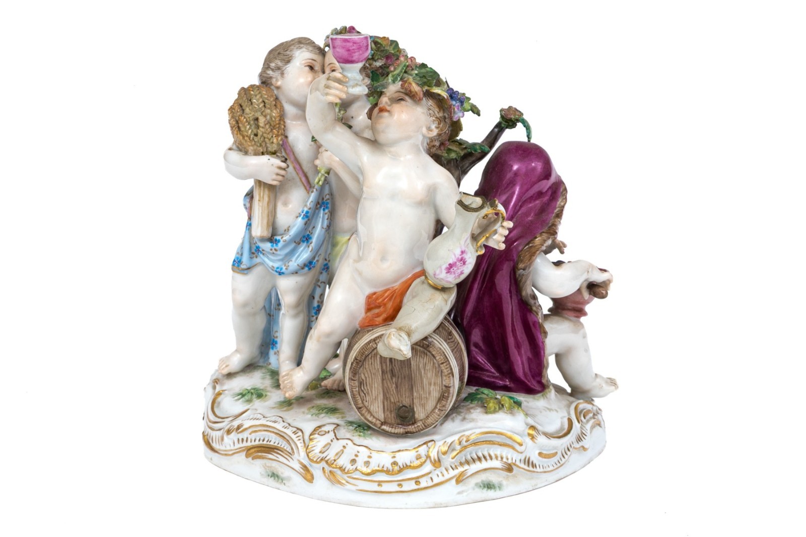 Antique Meissen Porcelain Four Seasons Putti Figurine 1068 J. Kaendler German