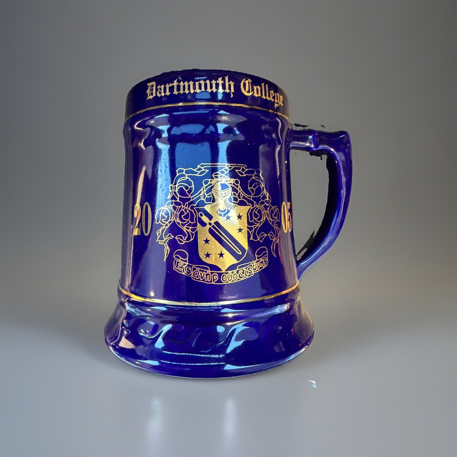 Dartmouth College Class of 2005 Ceramic Stein Cobalt Blue Phi Delta Theta Crest Dartmouth College Class of 2005 Ceramic Stein Cobalt Blue Phi Delta Theta Crest