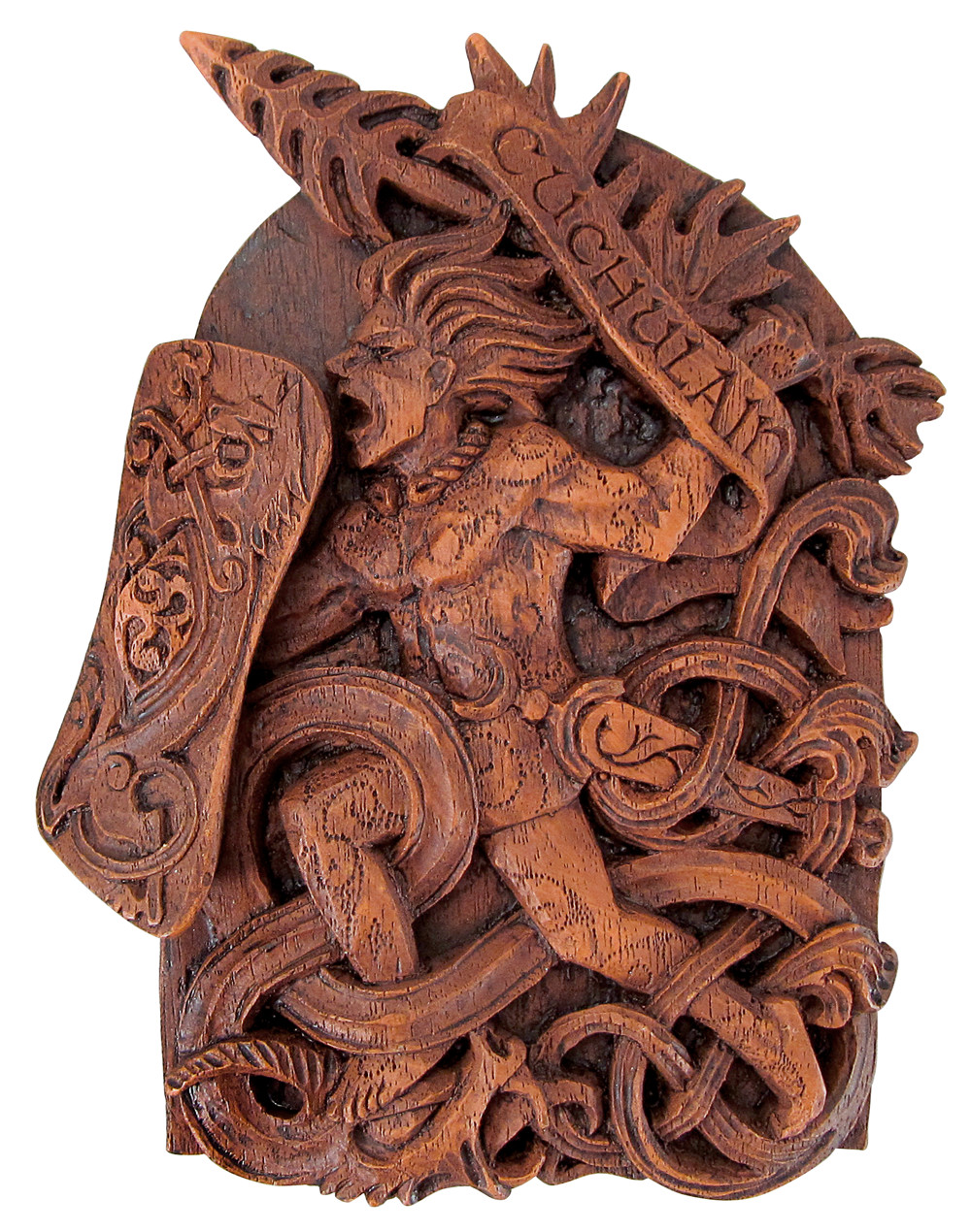 Celtic Knot Cuchulain Plaque Wood Finish Dryad Design Druid Pagan Wiccan Statue Celtic Knot Cuchulain Plaque Wood Finish Dryad Design Druid Pagan Wiccan Statue