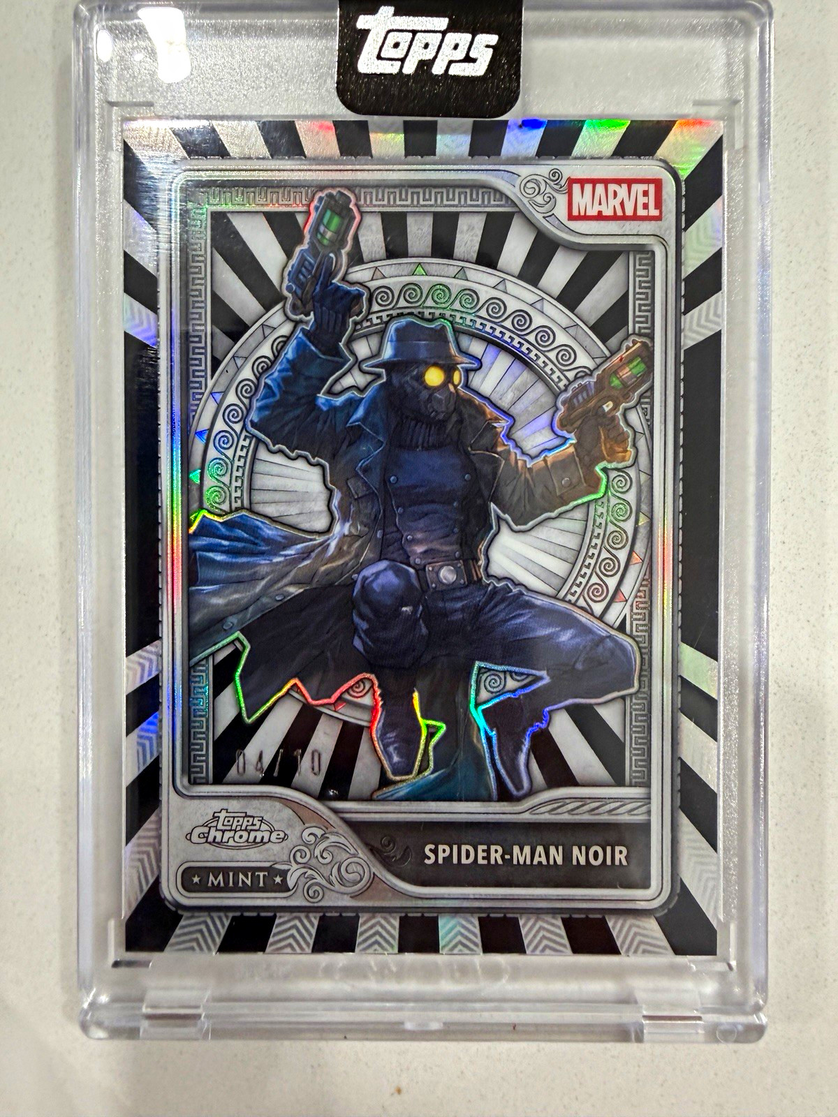 Topps 2026 Mint Marvel Spider-Man Spider-Man Noir Silver Parallel Card #67 Topps 2026 Mint Marvel Spider-Man Spider-Man Noir Silver Parallel Card #67