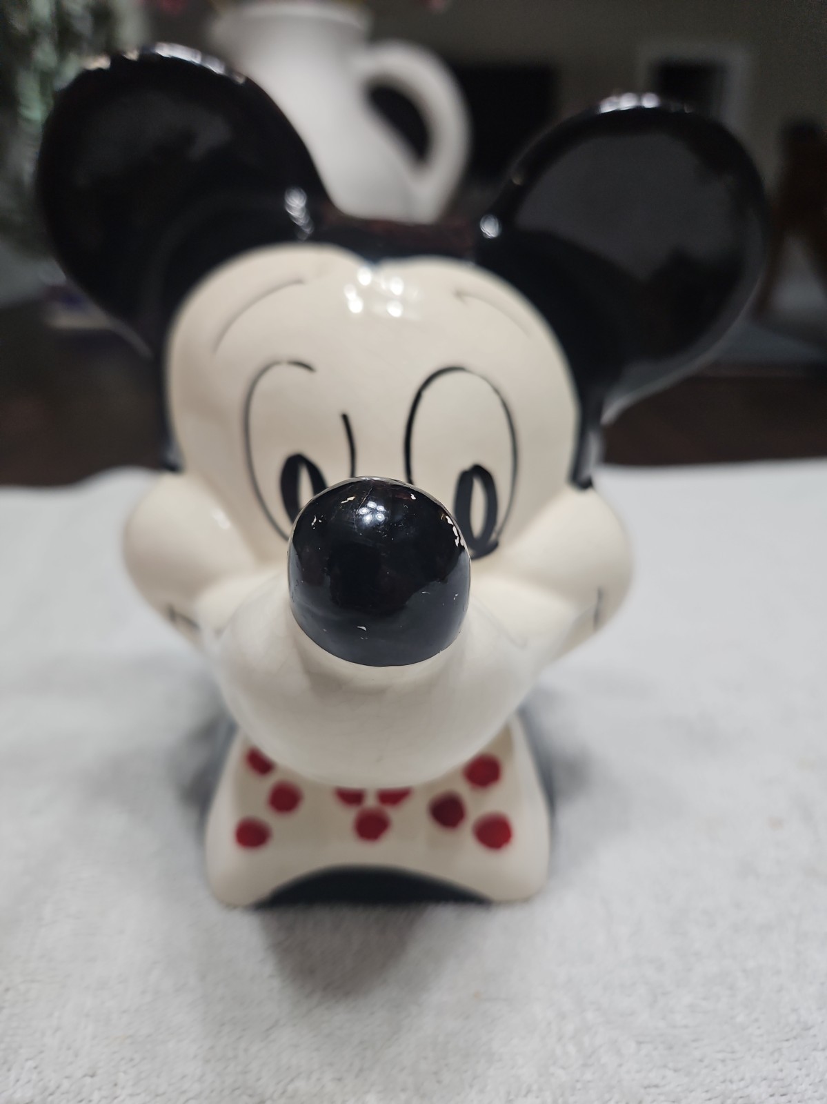 Vintage Mickey Mouse Head Disney Ceramic Coin Piggy Bank UK - 7" 18