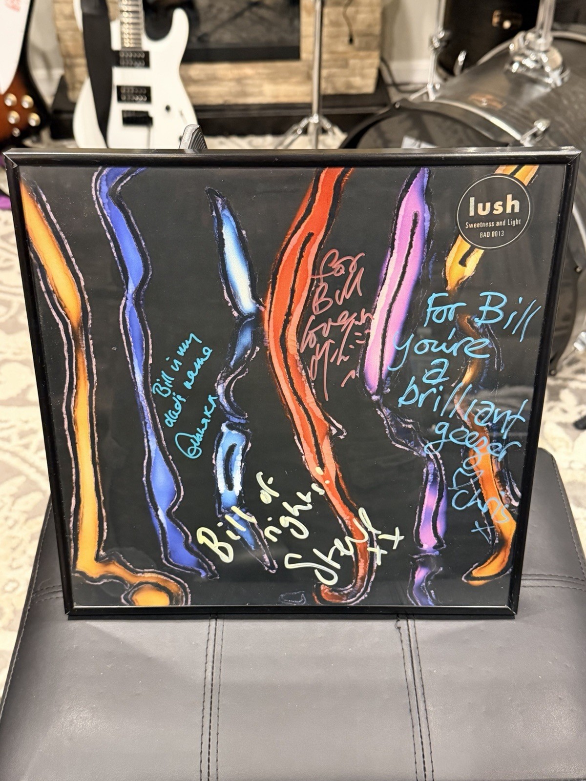 LUSH Sweetness and Light SIGNED Vinyl by the 4 ORIGINAL band members (Framed)
