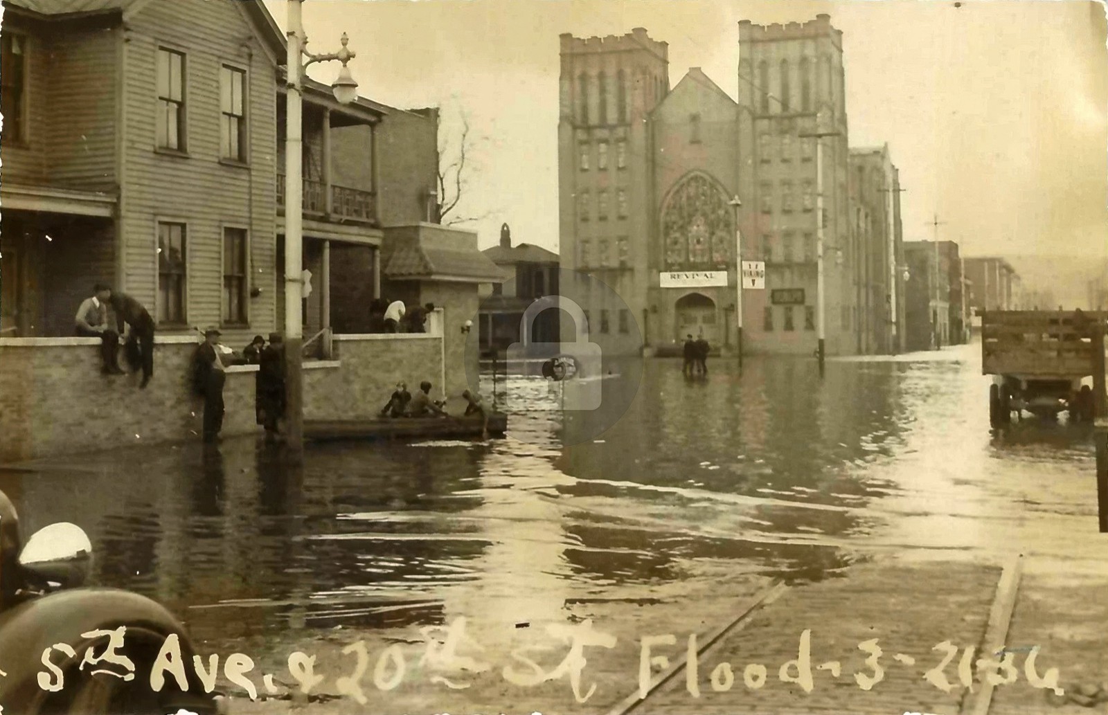 Huntington WV 1936 Flood 4th Ave & 14th St 3-21-36 RPPC Photo Postcard COPY Huntington WV 1936 Flood 4th Ave & 14th St 3-21-36 RPPC Photo Postcard COPY
