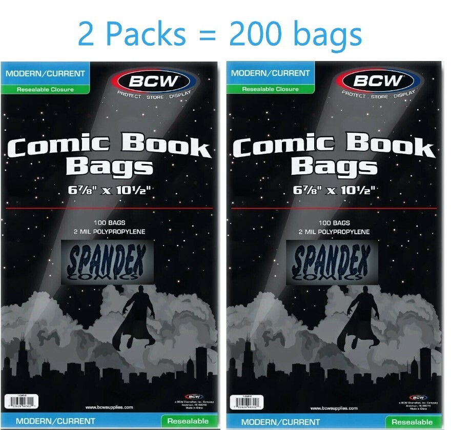 200 - BCW Current Modern Resealable 2-Mil Polypropylene Comic Book Bags 200 - BCW Current Modern Resealable 2-Mil Polypropylene Comic Book Bags