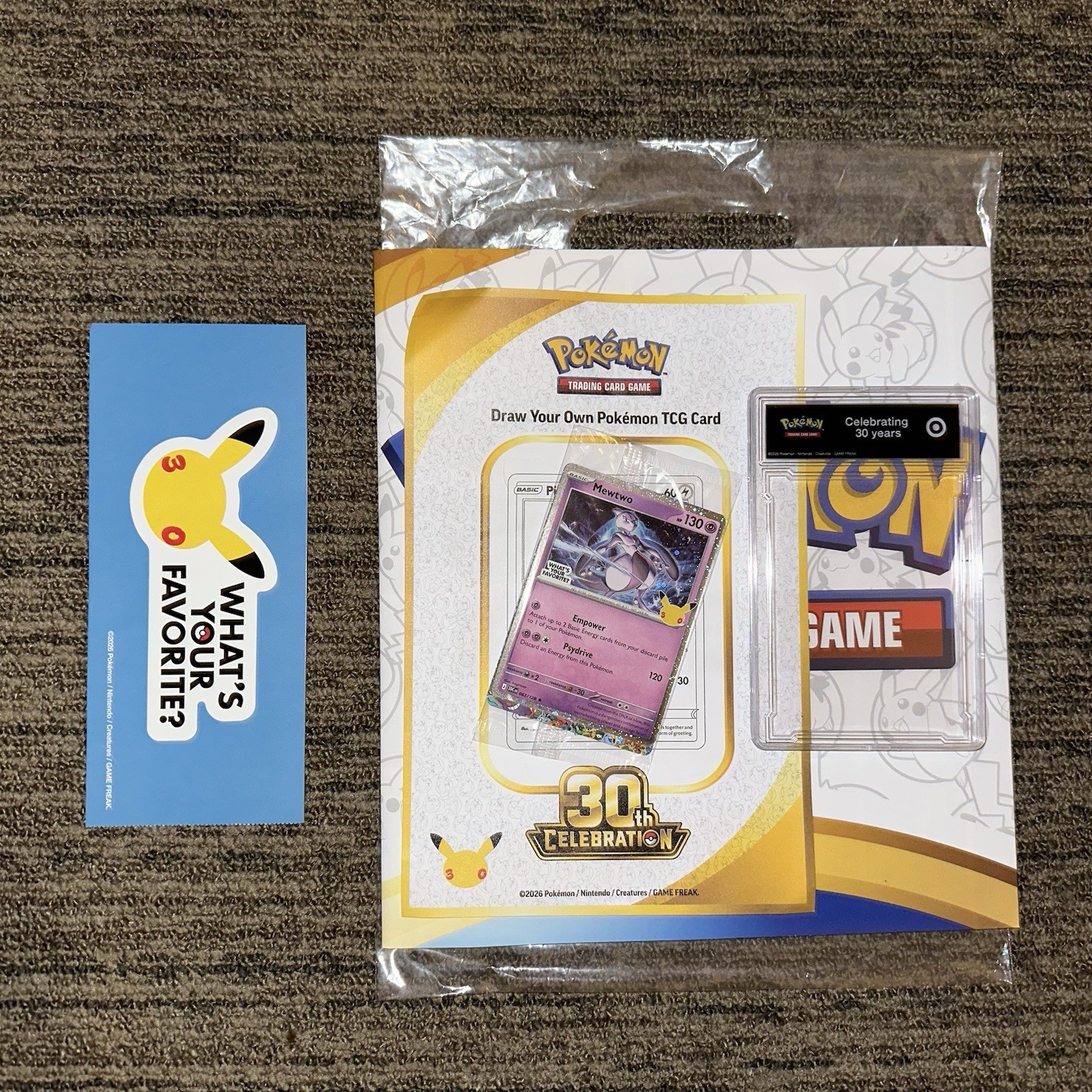 Target Pokemon Mewtwo Promo Bundle 30th Anniversary Family Event (Sealed) Target Pokemon Mewtwo Promo Bundle 30th Anniversary Family Event (Sealed)