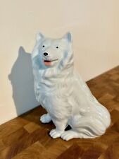 Japanese Porcelain Arita Ware Spitz Dog Okimono Figurine, Artist Signed, H8 3/8” picture
