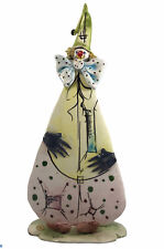Zampiva Clown Statue Handmade Pastel Ceramica Italy Signed Foil Label picture