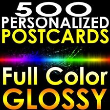 500 CUSTOM PRINTED 5x5 PERSONALIZED Postcards Full Color UV Coated Glossy 5
