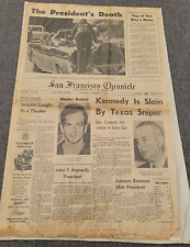 SAN FRANCISCO CHRONICLE PRESIDENT KENNEDY ASSASSINATION 23RD NOV 1963 NEWSPAPER picture
