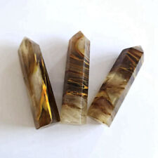 60-70mm Natural Yellow Lemurian Citrine Quartz Crystal Point Stone Wand Healing picture