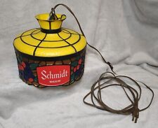 Vintage Schmidt’s Beer Plastic Tiffany-Style Stained Glass Hanging Lamp- 1976 picture