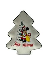 Merry Christmas Mickey Mouse Candy Dish Christmas Tree Shape Vintage Japan 6