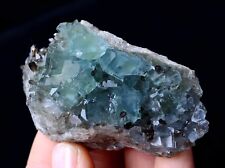100g Rare Transparent Blue Fluorite & Smoky Quartz Symbiotic Mineral Specimen picture