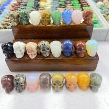 50pc Natural Mini Mix Quartz hand Carved skull crystal Reiki healing picture