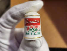 Antique Carnation Milk  FP Advertising Thimble Vintage Fine Porcelain picture