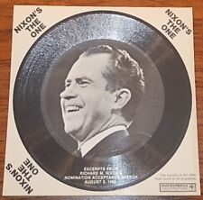 1968 NIXON'S THE ONE, NEW CARDBOARD RECORD, EXCERPTS FROM NOMINATION SPEECH picture