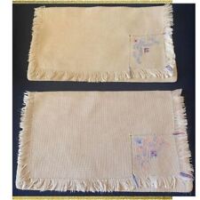 Vintage two bags for napkins, napkin holders, handmade, cross stitch, creams picture