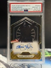 Topps 2025 Star Wars Meiyo Honor Adam Driver Kylo Ren Auto 1/1 PSA 10 Auto 10 picture