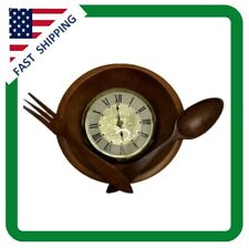 VINTAGE LANSHIRE ELECTRIC KITCHEN WALL CLOCK Model T-5 BOWL SPOON- FORK WORKS picture