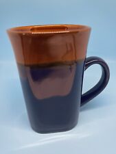 ROYAL NORFOLK COFFEE MUG COLBALT BLUE & BROWN SQUARED 5